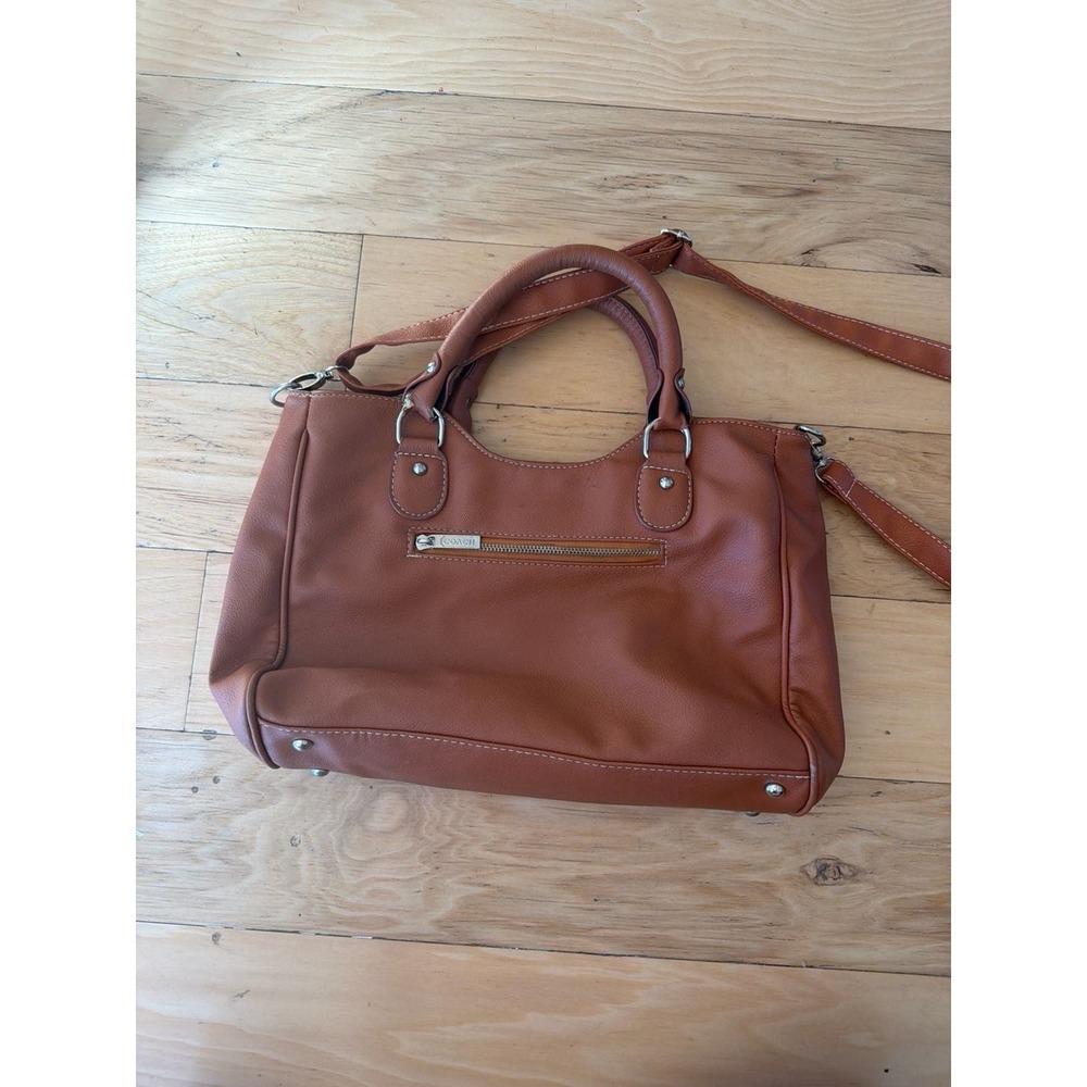 Coach Ashley Leather Convertible Satchel Shoulder Bag Brown - Picture 10 of 11